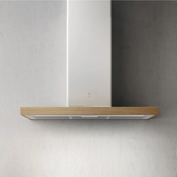 Elica Bio 90cm Chimney Hood - White/Oak