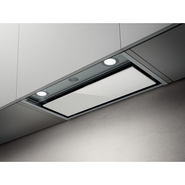 Elica Boxin HE 120cm Integrated Hood - St/Steel & White Glass