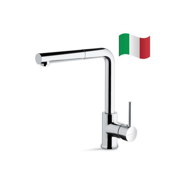 Prima Riace Single Lever L-Shaped Mixer Tap w/Pull Out - Chrome