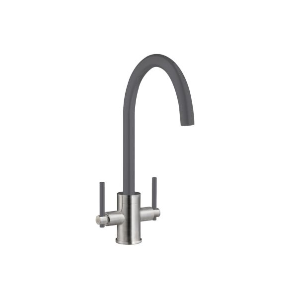 Prima Swan Neck Dual Lever Mixer Tap - Gunmetal