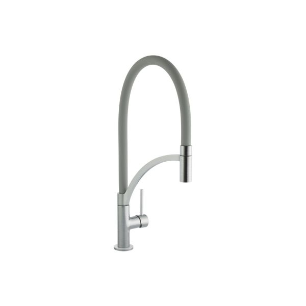 Prima Swan Neck Single Lever Mixer Tap w/Pull Out - Grey