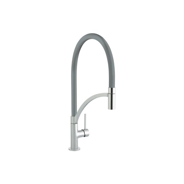 Prima Swan Neck Single Lever Mixer Tap w/Pull Out - Gunmetal