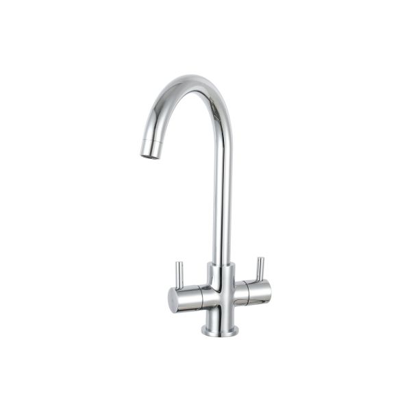 Prima Staten Swan Neck Dual Lever Mixer Tap - Chrome