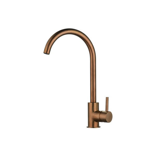 Prima Swan Neck Single Lever Mixer Tap - Copper