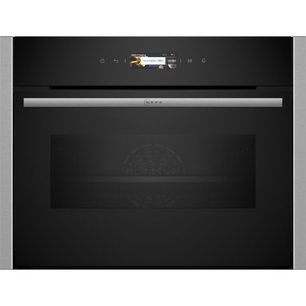 Neff N70 C24MR21N0B Compact Electric Oven & Microwave - Black w/Steel Trim