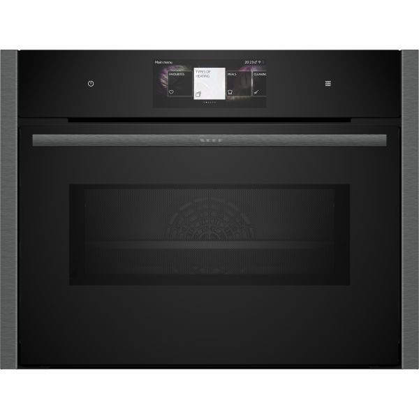 Neff N90 C24MT73G0B Compact Pyrolytic Oven & Microwave - Black w/Graphite Trim