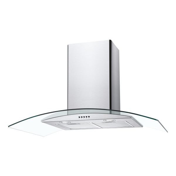 Unbranded CGM90NX/1 90cm Curved Glass Chimney Hood - St/Steel & Glass