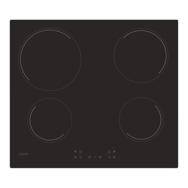 Candy CH64CCB/4U 60cm Ceramic Hob - Black Glass
