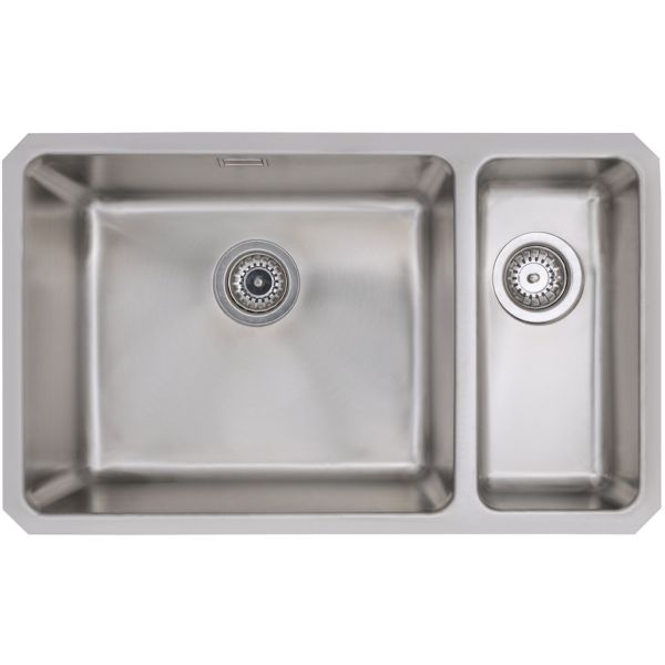 Prima Large 1.5B R25 LH Undermount Sink - St/Steel