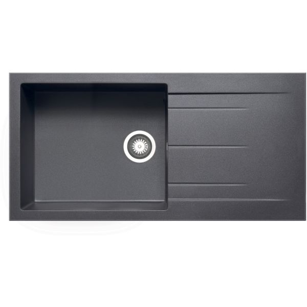 Prima Granite 1B & Drainer Inset Sink - Gunmetal