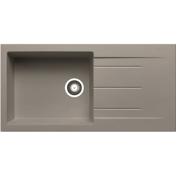 Prima Granite 1B & Drainer Inset Sink - Light Grey