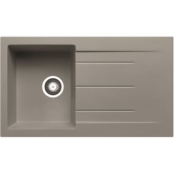 Prima Compact Granite 1B & Drainer Inset Sink - Light Grey