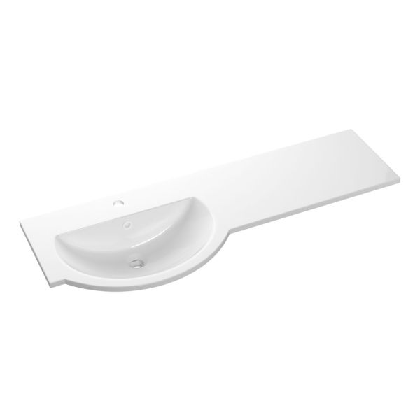 1244mm Standard Round One-Piece Basin & Overflow Ring - Left Hand
