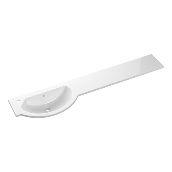 1544mm Slim Round One-Piece Basin & Overflow Ring - Left Hand