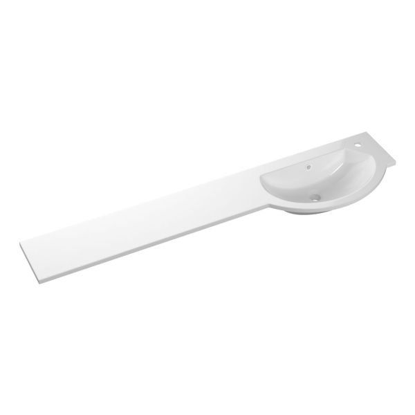 1544mm Slim Round One-Piece Basin & Overflow Ring - Right Hand