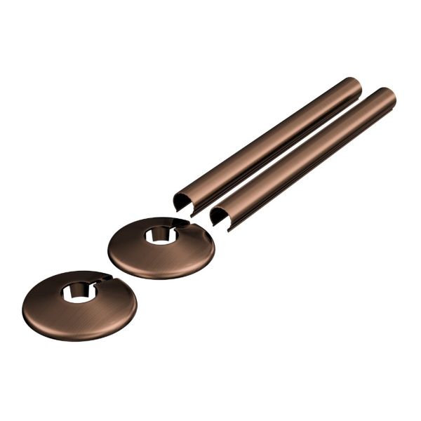 180x18mm Radiator Pipe Sleeves - Brushed Bronze