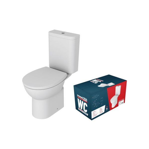 //2Go Close Coupled Rimless WC & Soft Close Seat