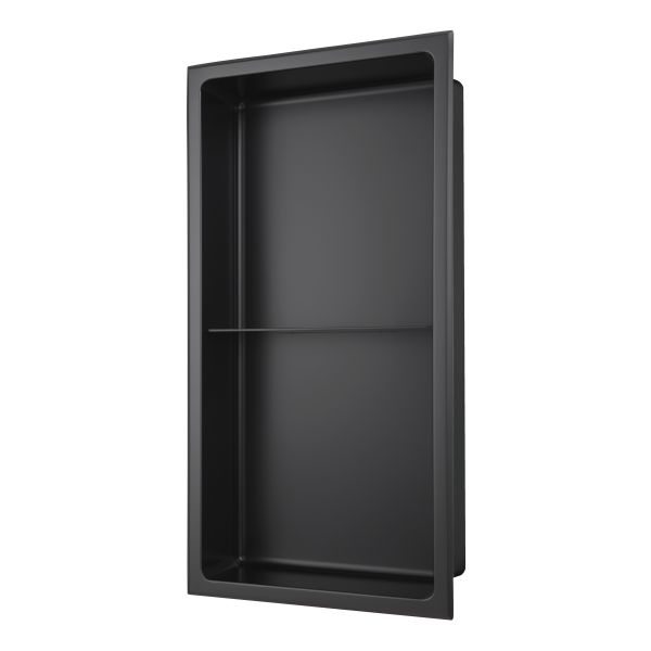 610x305mm Bathroom Niche - Matt Black