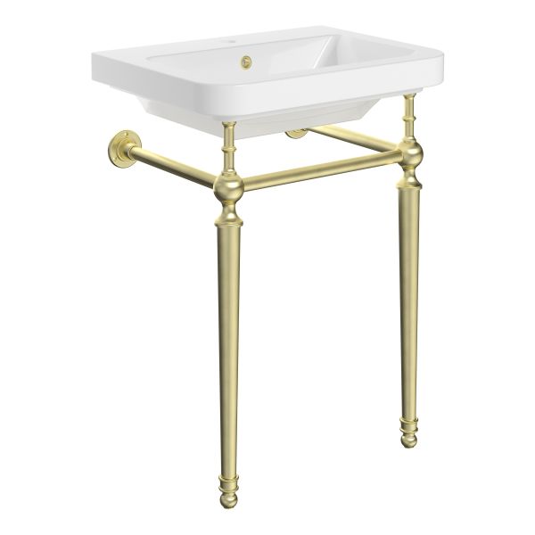 Neath 610mm 1TH Console Basin - Brushed Brass