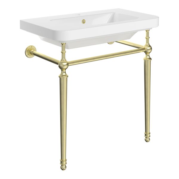 Neath 810mm 1TH Console Basin - Brushed Brass