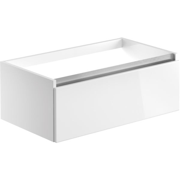 Pinarola 800mm 1 Drawer Wall Hung Basin Unit (No Top) - White Gloss