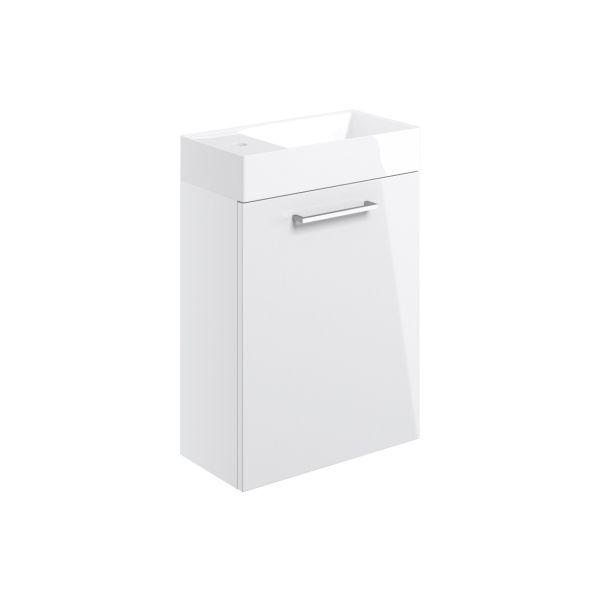 Rockfort Wall Hung 410mm 1 Door Unit & 1 Tap Hole Basin