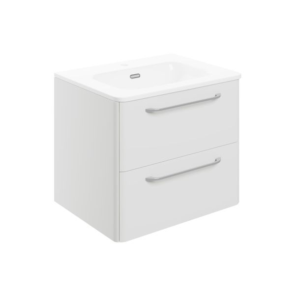 Penarth 610mm 2 Drawer Wall Unit & 1 Tap Hole Basin