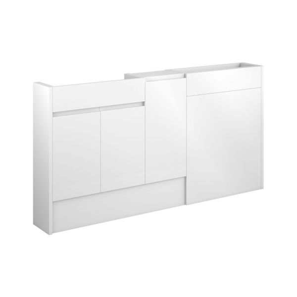 Newlyn 1536mm Slim Basin, WC & 1 Door Unit Pack H820 x W1536 x D222mm