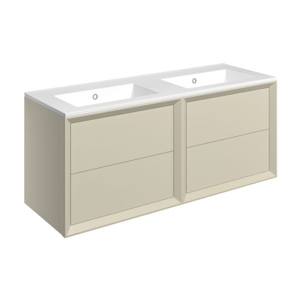 Moritz 1210mm Wall Hung 4 Drawer Thin Edge Basin Unit 0 or 1 Tap Hole