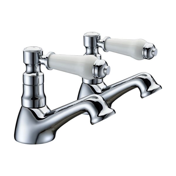Liguria Basin Pillar Taps - Chrome