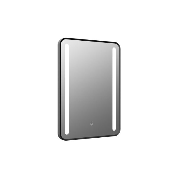 Aaria 500x700mm Rounded Front-Lit LED Mirror - Black