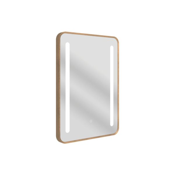 Aaria 500x700mm Rounded Front-Lit LED Mirror - Brushed Bronze
