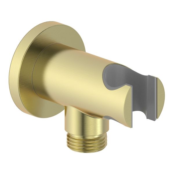 Altair Round Handset Wall Bracket with Wall Outlet - Brushed Brass