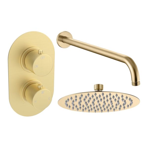 Altair Round Shower Valve & Kit Pack 1 - Brushed Brass