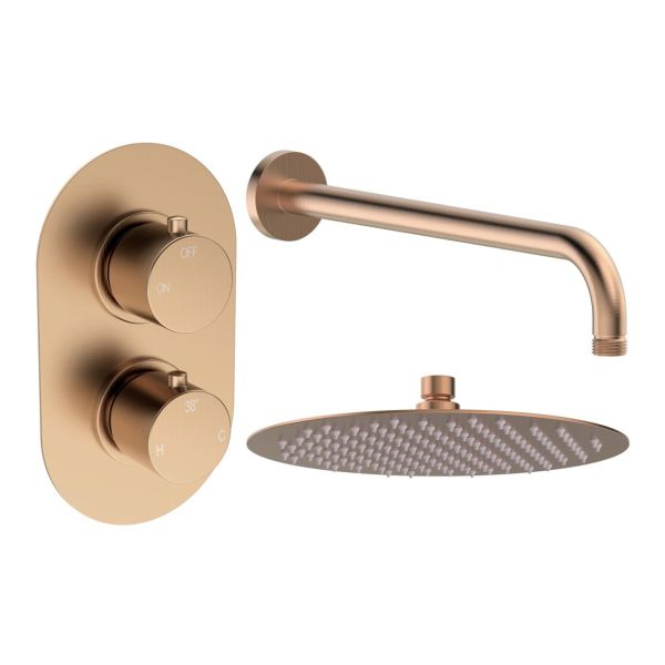 Altair Round Shower Valve & Kit Pack 1 - Brushed Bronze
