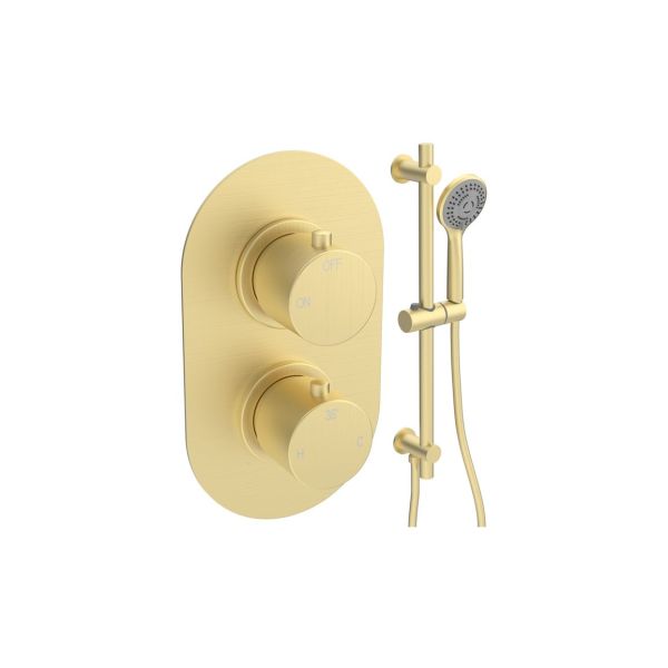Altair Round Shower Valve & Kit Pack 2 - Brushed Brass