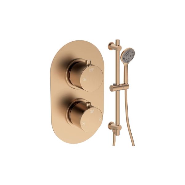 Altair Round Shower Valve & Kit Pack 2 - Brushed Bronze