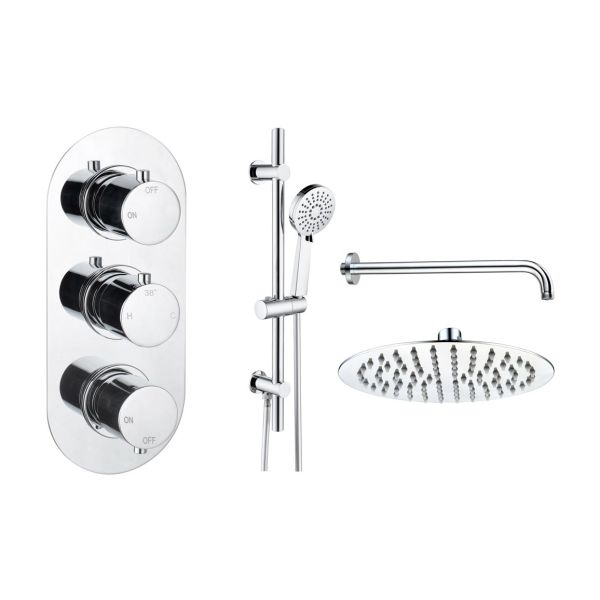 Altair Round Shower Valve & Kit Pack 3 - Chrome