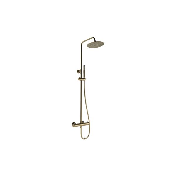 Altair Round Thermostatic Bar Mixer w/Riser Kit - Brushed Bronze