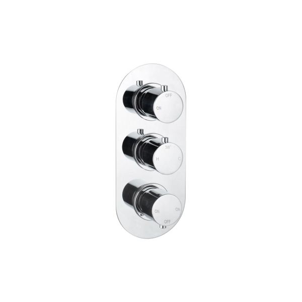 Altair Thermostatic Three Outlet Triple Shower Valve - Chrome