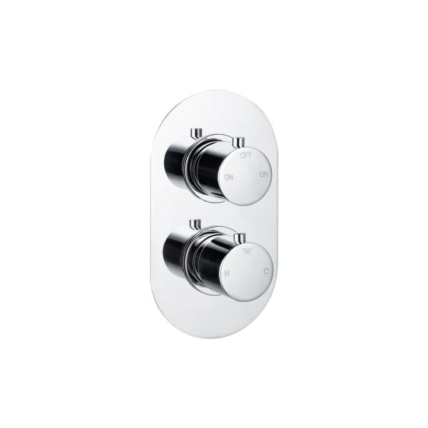Altair Thermostatic Two Outlet Twin Shower Valve - Chrome