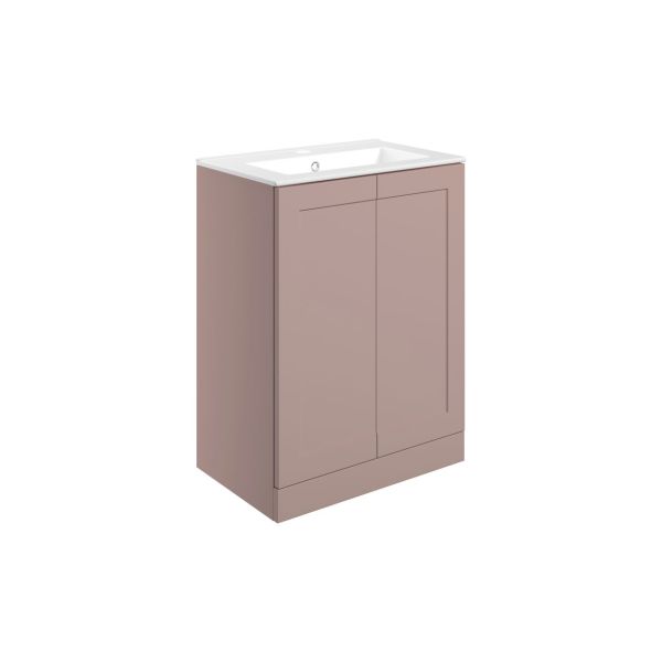 Bassi 615mm Wall Hung 2 Door Basin Unit & 1 Tap Hole Basin
