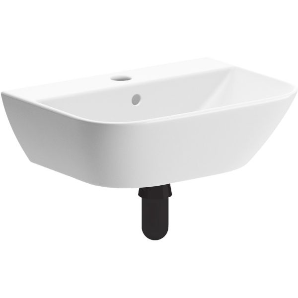Caithness 450x320mm 1TH Cloakroom Basin & Black Bottle Trap