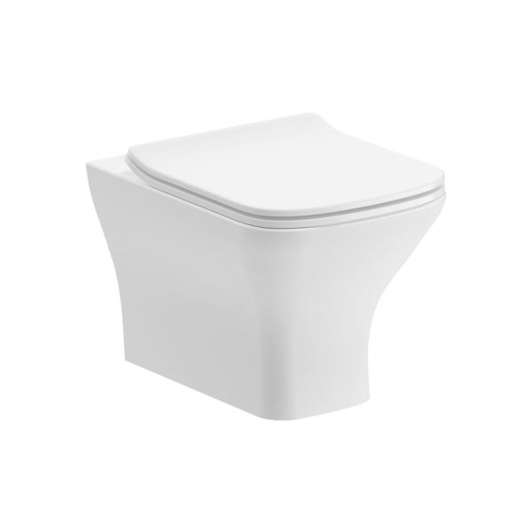 Caithness Rimless Comfort Height Back To Wall WC & Slim Soft Close Seat