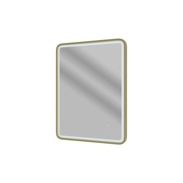 Caspian 600mm Rectangle Front-Lit LED Mirror - Brushed Brass