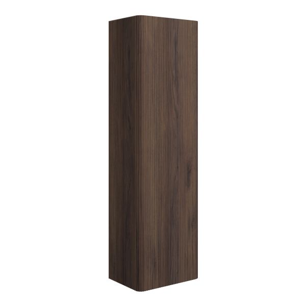 Cayman 350mm Wall Hung 1 Door Tall Unit - Textured Walnut