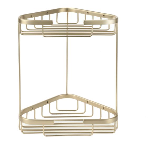 Edecca 2-Tier Storage Basket - Brushed Brass