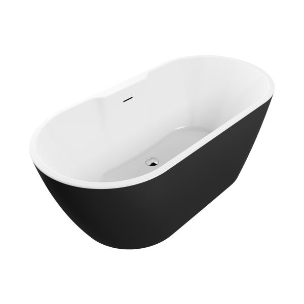 Gloucester Freestanding 1655x745x580mm 0TH Bath - Matt Black