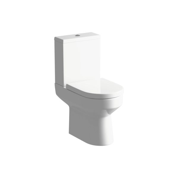 Irini Rimless Close Coupled Open Back WC & Soft Close Seat