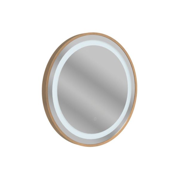 Kestral 600mm Round Front-Lit LED Mirror - Brushed Bronze